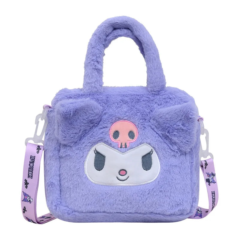 Sanrio Bag Kawaii Kuromi Cinnamoroll My Melody Cartoon Anime Plush Handbag Cosmetic Bag Travel Storage Bag Women Girl Gifts