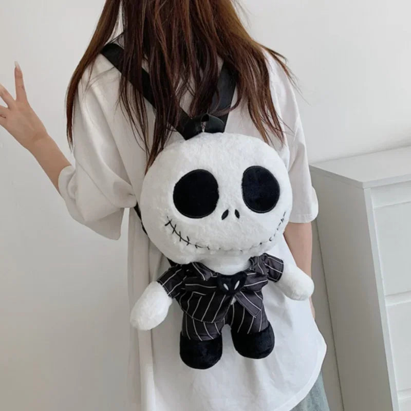 Jack Skellington Plush Children'S Backpack The Nightmare Before Christmas Cartoon Doll Bag Kids Halloween Candy Backpack Gifts