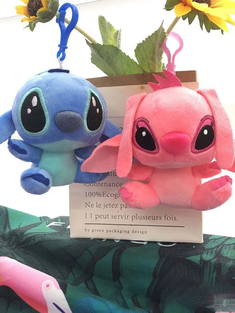 10CM Disney Toy Story Stitch Keychains Kawaii Anime Toys Lilo & Stitch  Pendant Cartoon Stuffed Anime Stitch Keychain Strap Toys