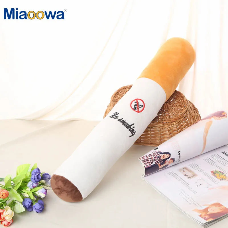 30-110cm Funny Smoking Cylindrical Sleeping Cigarette Pillow Smulation Plush Toys Fashion Friend Birthday Gift