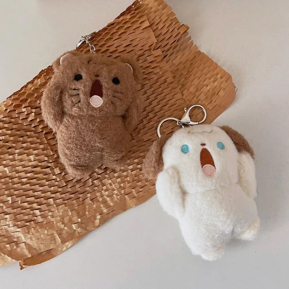 Rabbit Shouting Bear Children Gift Shouting Dog Bag Decoration Plush Pendant Keychain Backpack Charms Stuff Plush Toy