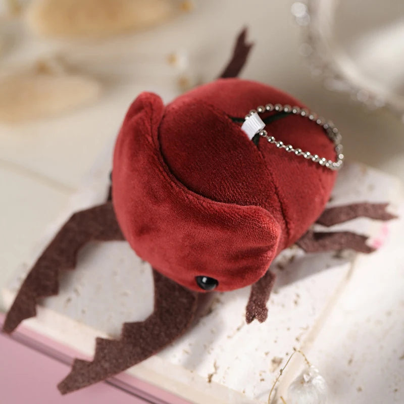 Cute Plush Doll Bag Pendant 10cm Insect-Beetle Plush Keychain Women Handbag Trinkets Backpack Decors Gift