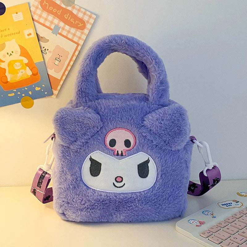 20cm Japanese Style Sanrio Plush Bag Cartoon Hand-held Children's Small Bag Cute Doll Girl Pendant Doll Bag Birthday Gift