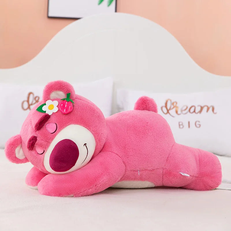 90cm Big Size Disney Toy Cute Bear Strawberry Sofa Plush Pillow Stuffed Toys Children Girls Friends Festivals Birthday Gift