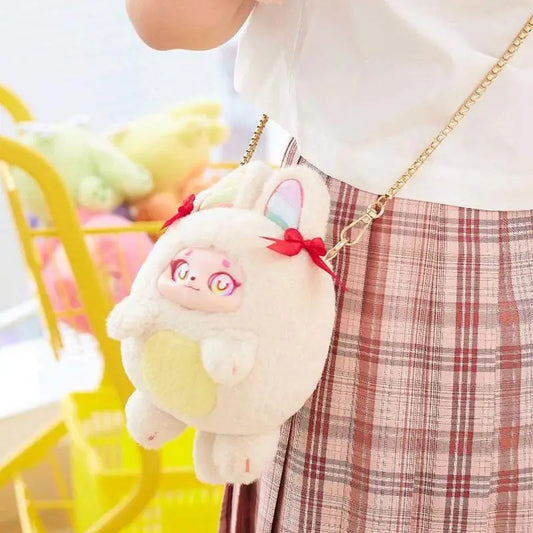 Stuffed Animal Purse Cartoon Plush Figure Doll Collectible Toy Soft Anime Figure Doll Chic Plushie For Living Room Bedroom Kids