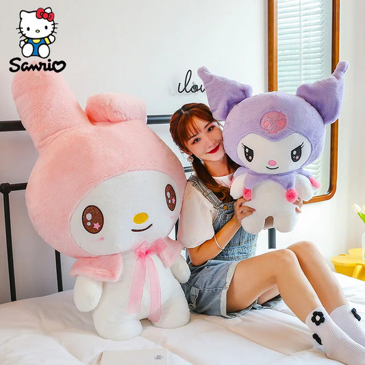 Kawaii Sanrio Plush Toys 25cm Kuromi My Melody Plushies Dolls Cute Sanrio Merch Cartoon Anime Stuffed Plush Toys Birthday Gifts