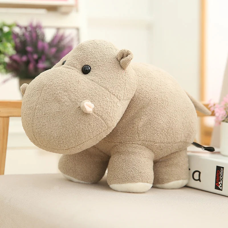 Plush Hippo Simulation Cute Big Ear Elephant Doll Toy for Children Lifelike Stuffed Animal Home Desk Decor Birthday Gift for Boy