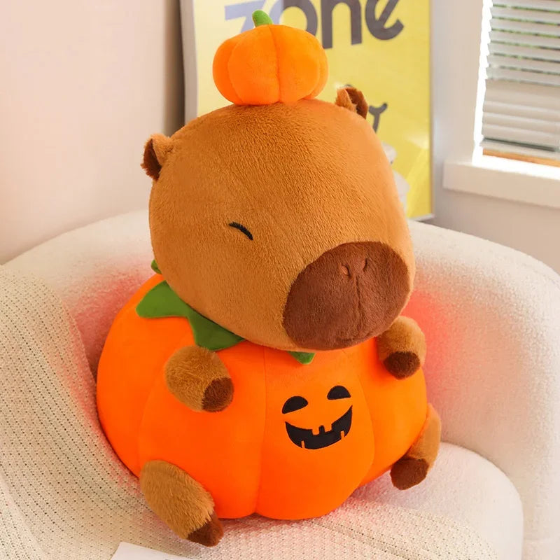 25cm Cute Creative Capybara  Pumpkin Capybara Stuffed Lovely Capybara  Halloween Celebration Birthday Holiday Gift