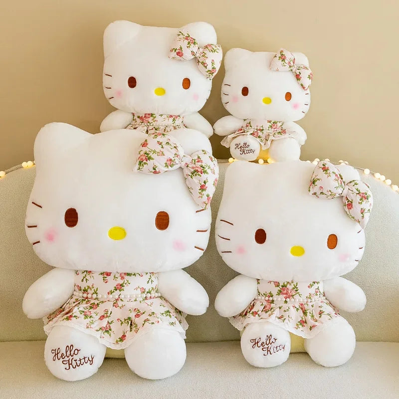 60cmBig Size Kawaii Sanrio Rich Flower Hello Kitty Plush Toy Cartoon Plush Doll Animal Cute Plushies Girls Gift