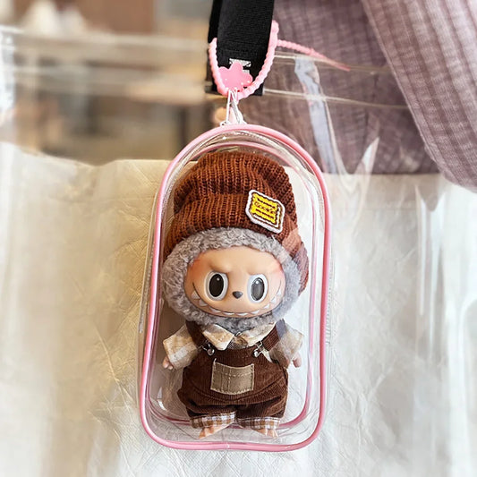 1Pc 19.5*10.5*5cm Mystery Box Storage Case Doll Organizer Box Square Plush Dolls Display Bag for labubu doll accessories