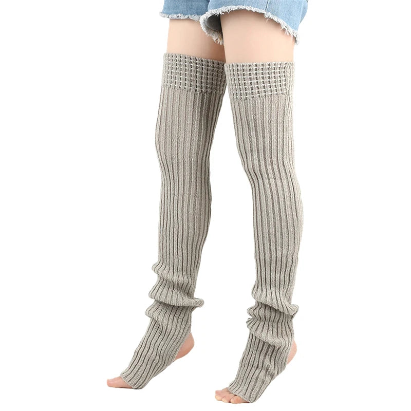 Japanese Vertical Stripe Plush Stockings Autumn Winter Cute Tights Kawaii Lamb Fur Wool Ball Calf Socks Lolita Knee High Socks