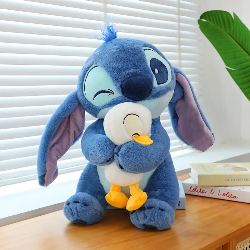 30/45cm Giant Size Stitch Duck and Duck Doll Interstellar Baby Disney Stitch Plush Toy Pillow Doll Birthday Gift for Girls