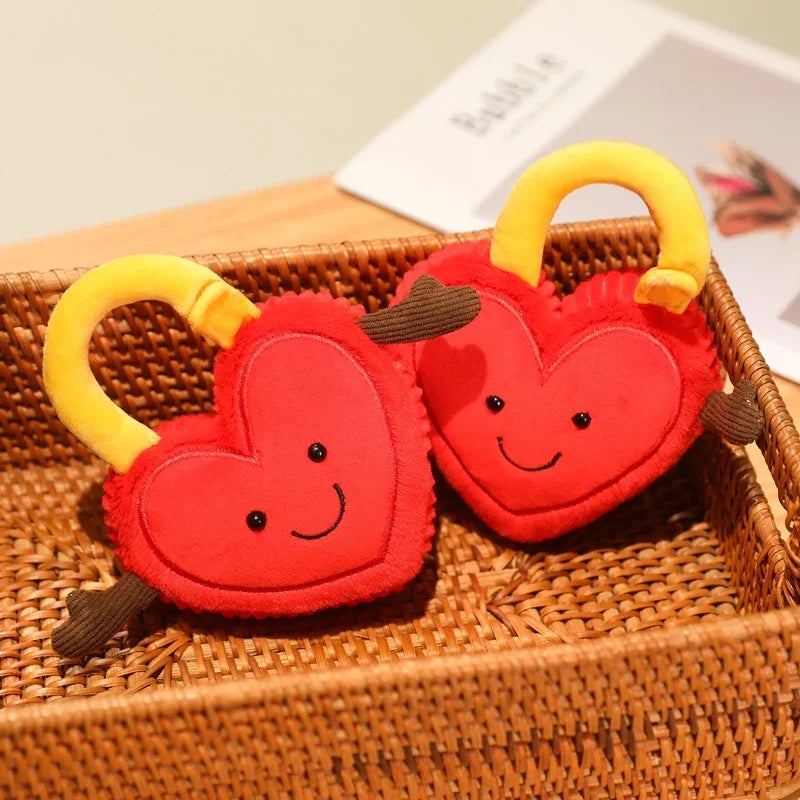 Creative Plush Toys Cute Concentric Lock Red Heart Pendants Dolls Birthday Gifts For Close Friend Wedding Gifts