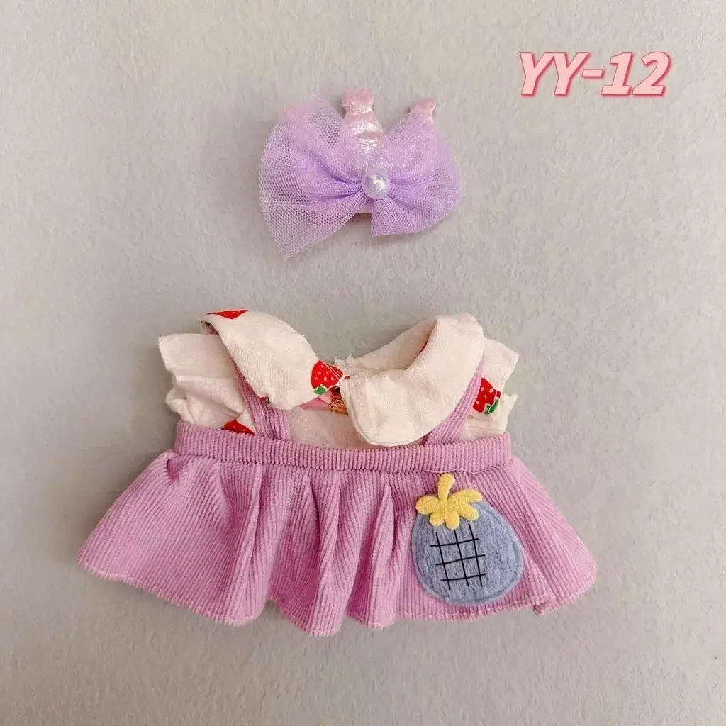 20Cm cotton doll clothes college style suit plush doll rechange cute baby clothes skirt (no doll)