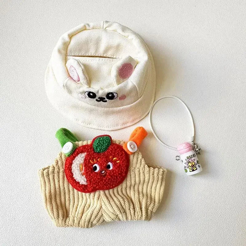 Mini Doll'S Clothes Outfit Accessories For Korea Kpop Exo 15-17cm Labubu Idol pit strip fruit animal overalls set Clothing Gift