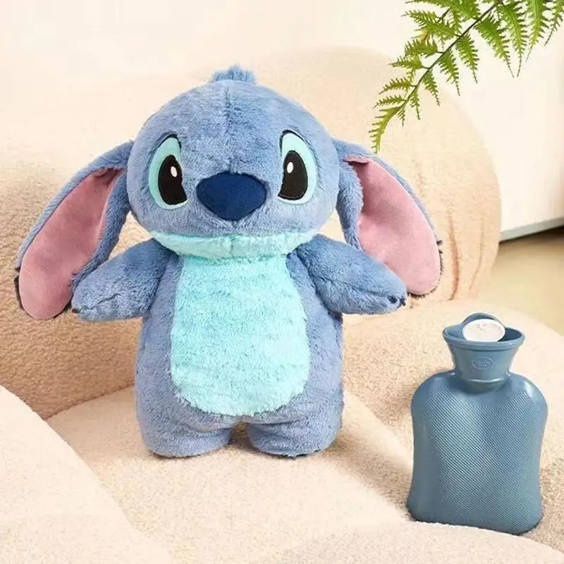 Anime Disney Stitch Angel Lotso Plush Hand Warm Bottle Hot Water Bottles Winter Portable Warm Hand Bag Birthday Kids Gifts