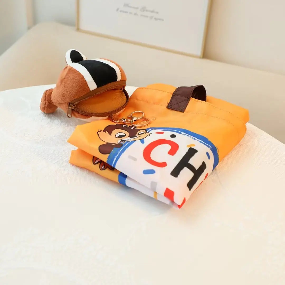 Disney Cartoon Anime CHIP  DALE Plush Coin Purse Cute Plush Pendant  Cartoon Shopping Bags Kawaii Key Chain Xmas Gifts For Girl