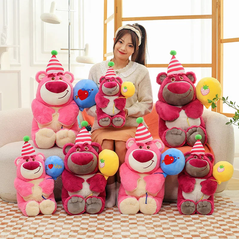 35/45cm New Balloon Strawberry Bear Doll Plush Toy Cute Doll Birthday Valentine's Day Pillow Gift