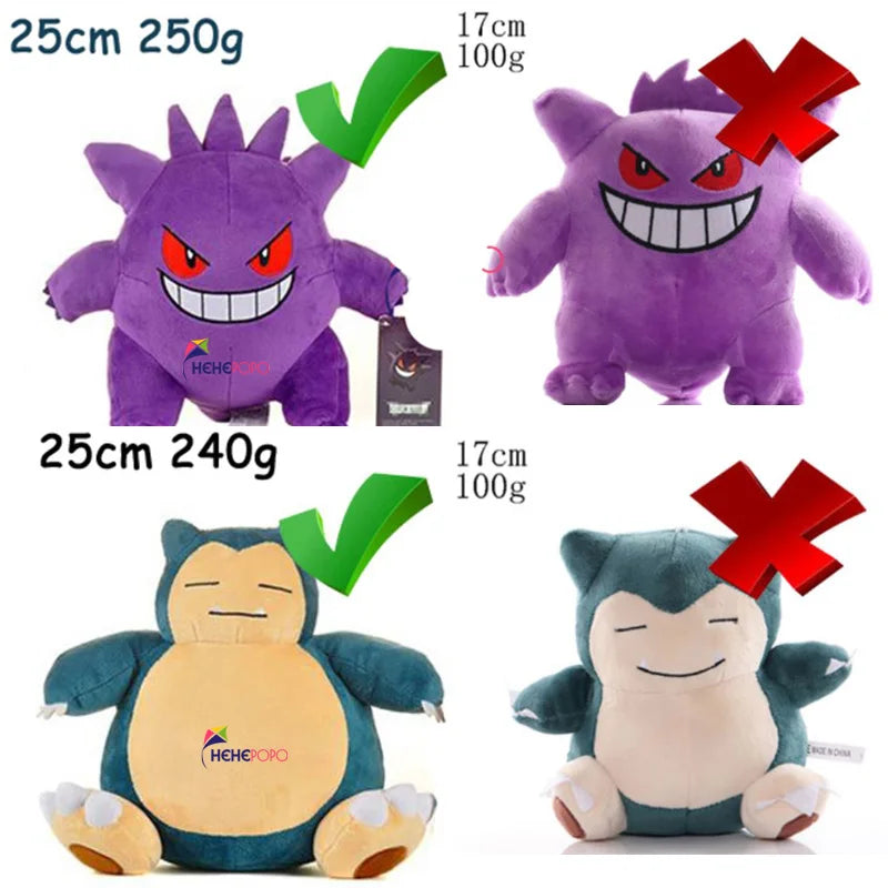 Original Peluche Pokemon Gengar Peluche 24cm Pokemon stuffed Toy Cute Cartoon Pikachu Plush Doll Soft Doll Child Birthday Gift