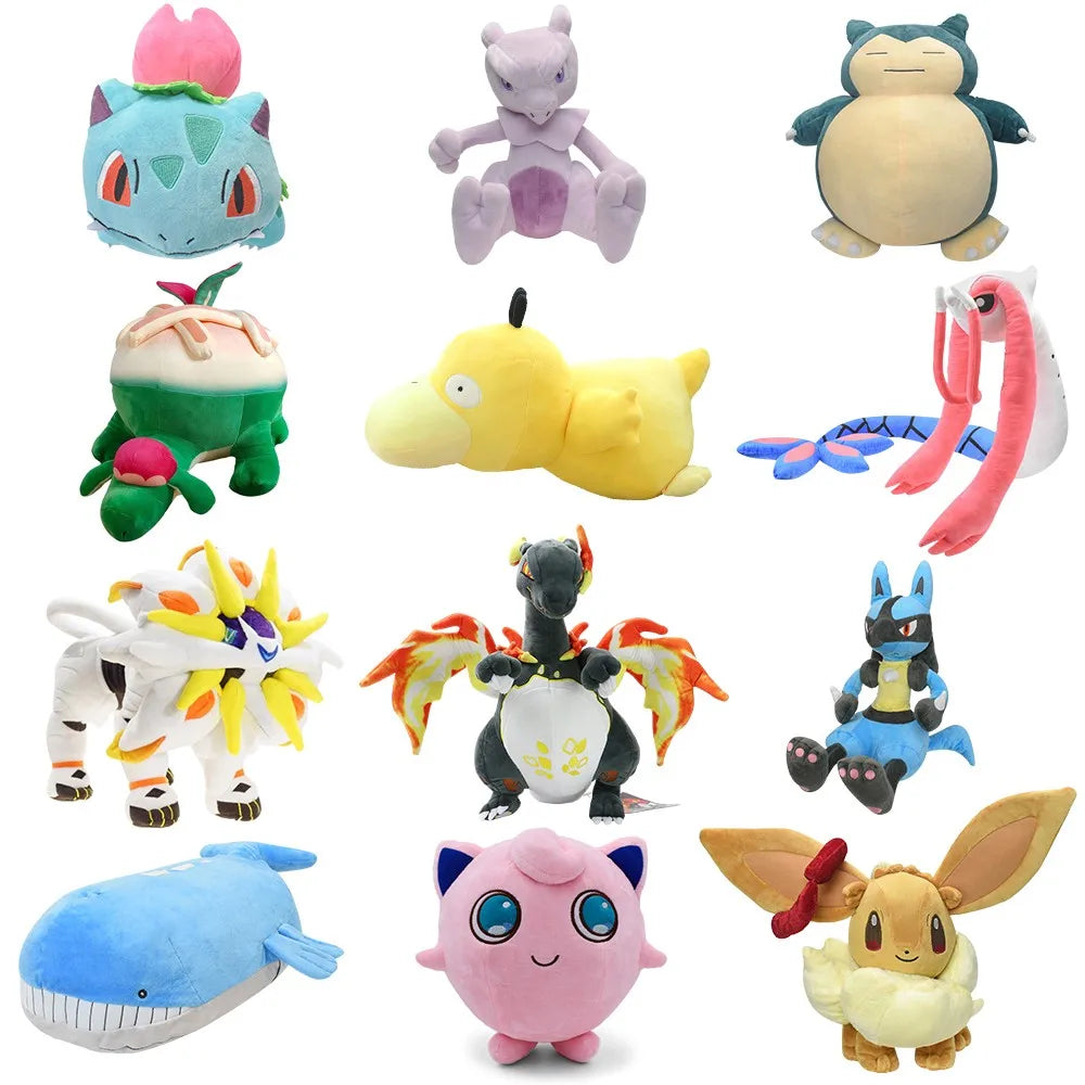 Pokemon Ivysaur Mewtwo Appletun Psyduck Milotic Solgaleo Plush Toy Soft Stuffed Animal Dolls Lucario Wailord Charizard Big Size