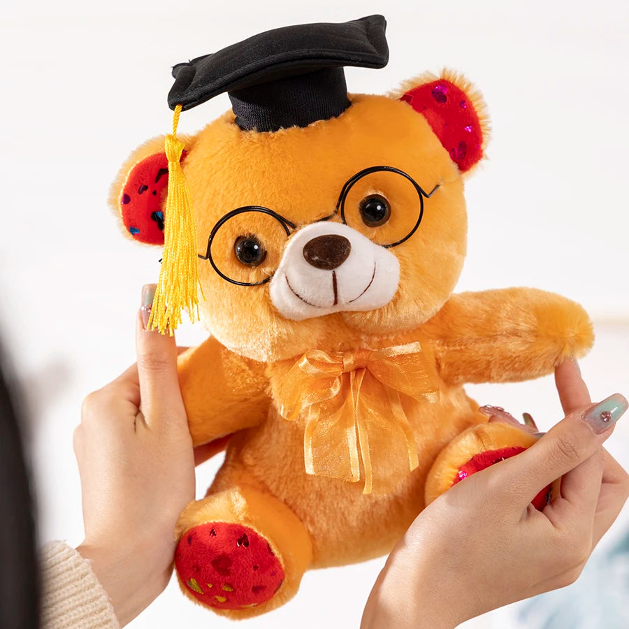 1 Piece 23cm Graduation Bear Plush Toy Cute Teddy Bear Soft Doll Boys Girls Students Graduation Gift