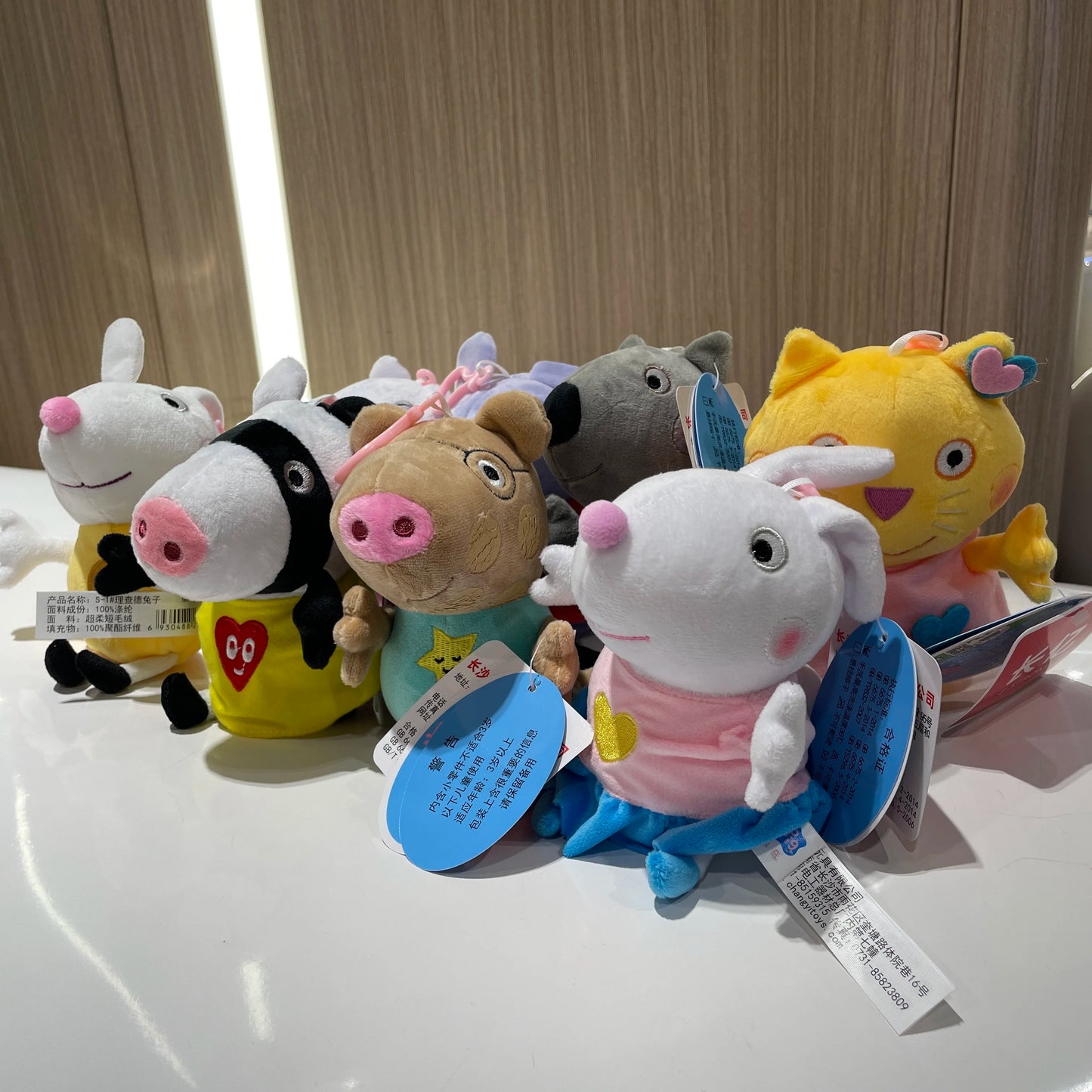 New Style 8pcs/set 19cm Genuine Peppa Pig friends Stuffed Doll Plush Toys George Emily Suzy Party Dolls Keychain Toy Kids Gift