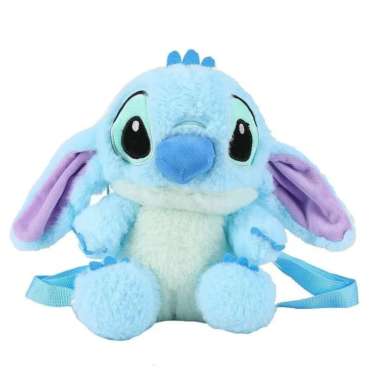 New Disney Cartoon Plush Backpack Kawai Stitch Doll Shoulder Bag Autumn And Winter Style Children'S Schoolbag Kindergarten Gifts