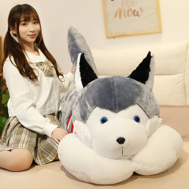 Giant Soft Kawaii Husky Dog Plush Toys Cute Stuffed Animals Long Sleep Pillow Doll For Kids Girlfriend Birthday Gift Home Decor