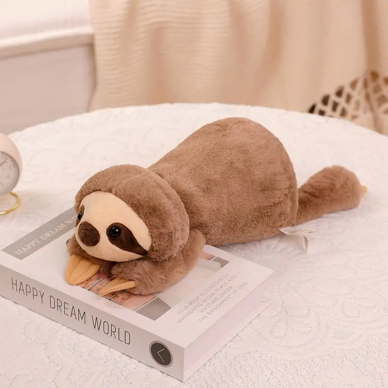 45cm-65cm Lazy Style Raccoon Fox Crocodile Sloth Plush Toy Soft Stuffed Cartoon Animal Sofa Pillow Cushion Doll Home Decor