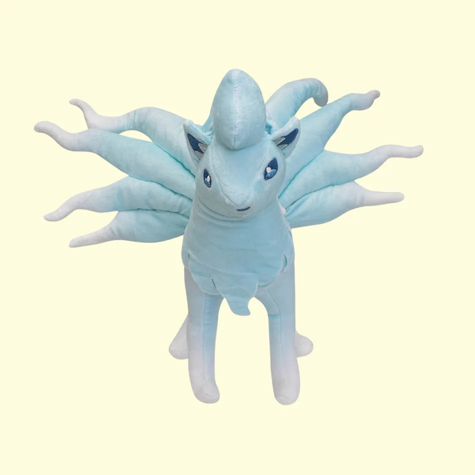 Pokemon 25cm Standing Ice Nine Tailed Plush Doll White Fox Nine Tailed Fox Doll Children's Plush Doll Festival Gift