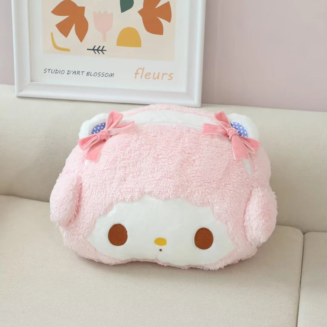 Sanrio My Melody Headrest Hello Kitty Cushion Car Seat Belt Cover Cartoon My Sweet Piano Plush Pillow Kawaii Car Decor Girl Gift