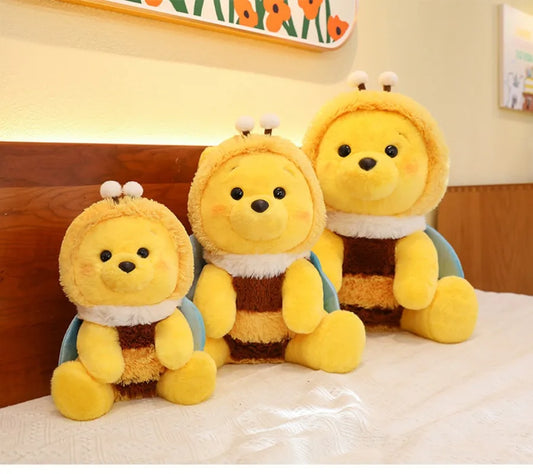 35/45CM Genuine Disney Bee Winnie The Pooh Plush Toys Pillow Kawaii Anime Bear Stuffed Doll For Children's Birthday Gifts