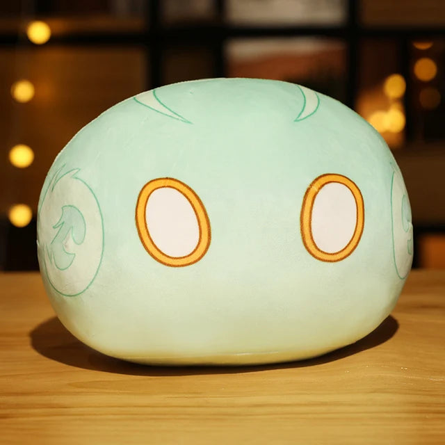 Super Cute Genshin Impact Slime Plush Toy Element Anemo Electro Pyro Cryo Hydro Geo Dendro Soft Pillow Holiday Gift for Kids