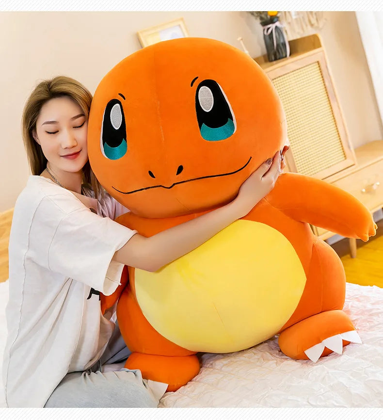 Big Size Pokemon Charmander Plush Doll Dragon Dinosaur Stuffed Animals Toy Charmander Pillow Cushion Pendant Kids Birthday Gift