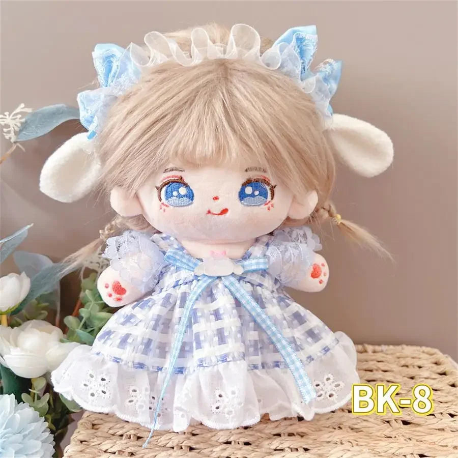 For Baby Three V3/20CM Cotton Doll Plush Doll Replacement Outfit Lolita Maid Dress Playing House Accessories for labubu dress