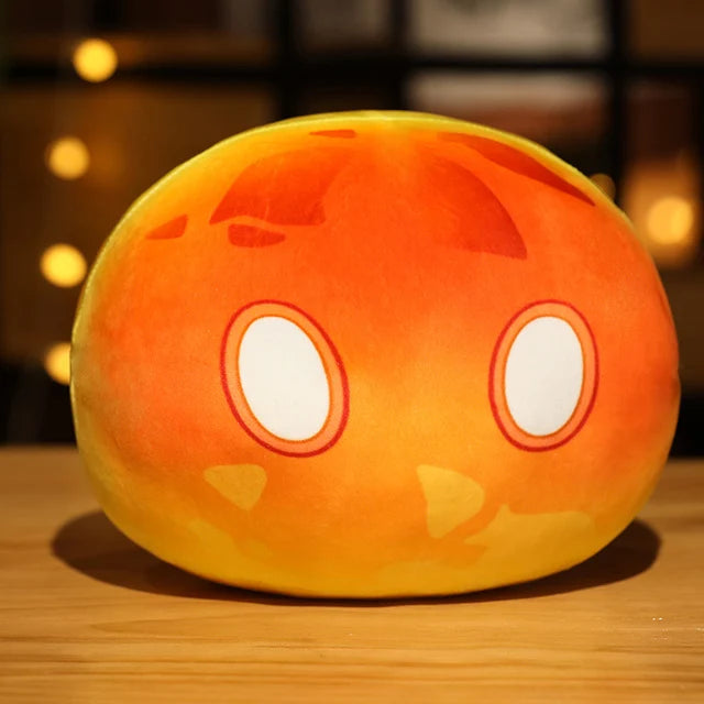 Super Cute Genshin Impact Slime Plush Toy Element Anemo Electro Pyro Cryo Hydro Geo Dendro Soft Pillow Holiday Gift for Kids