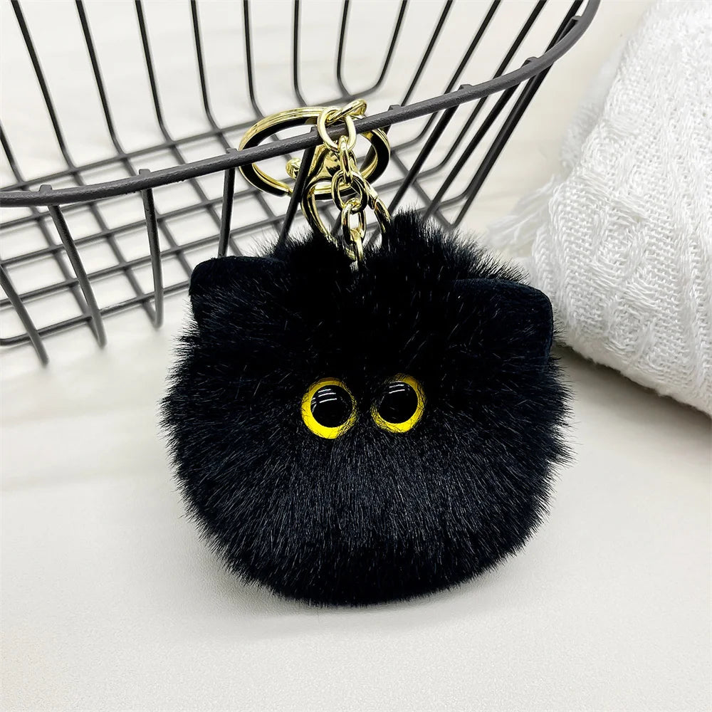 Cute Plush Cat Keychain Cartoon Doll Toy Pendant Keyring For Women Girls Bag Ornament Car Key Chain Children Gifts Accessories