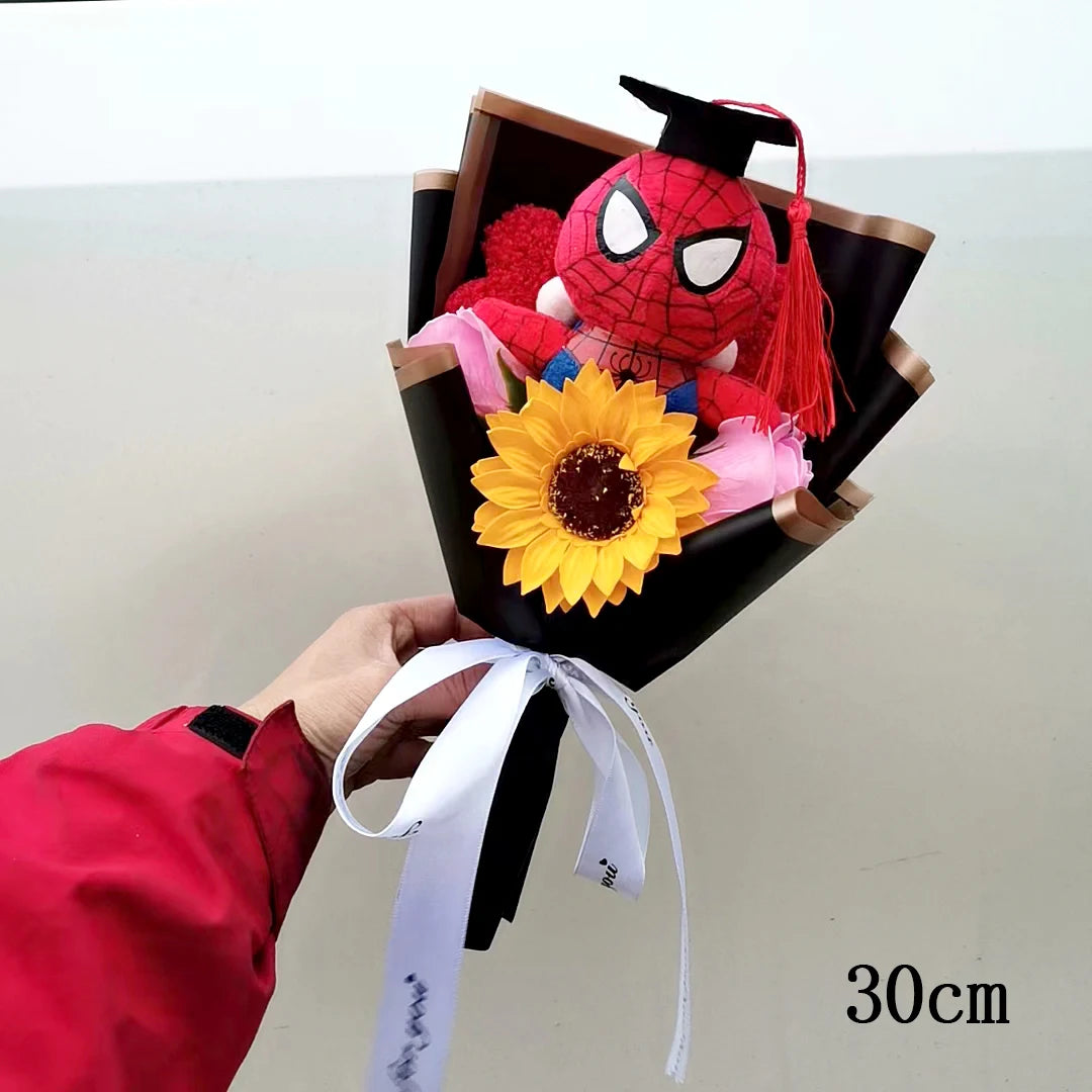 The Avengers Cute Super Hero Spider-Man Iron Man Superman Captain America Plush bouquets Kids Christmas Day Birthday Gifts