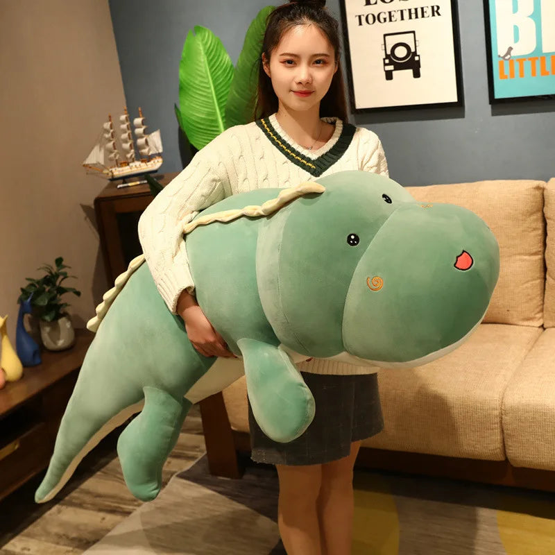 New 80CM Big Long Cute Dinosaur Plush Toy Soft Cartoon Animal Crocodile Plush Doll Boyfriend Pillow Child Girl Birthday Gift