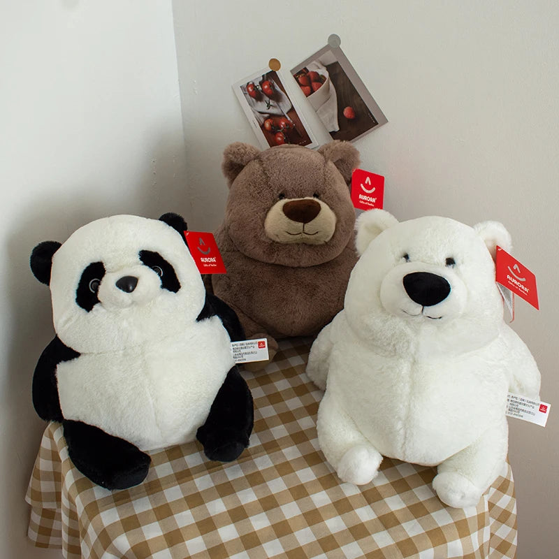 Cute Fat Animals Panda Brown Bear Polar Bear Doll Stuffed Plush Toy For Children Throw Pillow Soft Comfortable Huggable Plushies