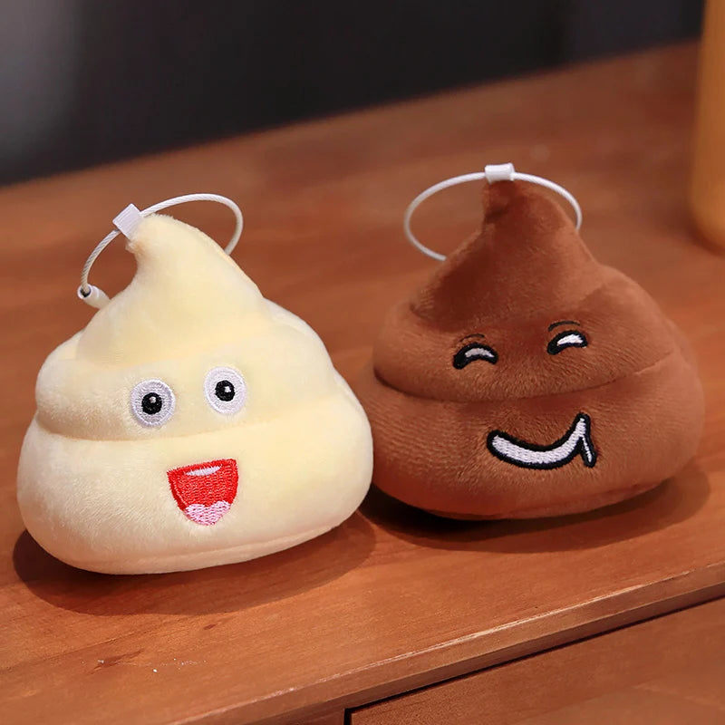 10CM Funny Plush Poop Pendant Toys Cute Expression Poo Keychain Stuffed Small Doll Kawaii Bag Decoration