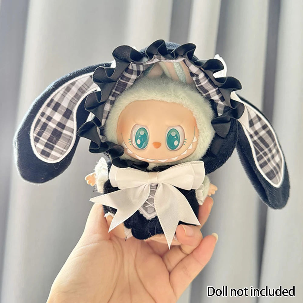 Mini Plush Doll'S Clothes Outfit Accessories For Korea Kpop Exo Labubu Idol V1 V2 bubble overalls hat Clothing Gift