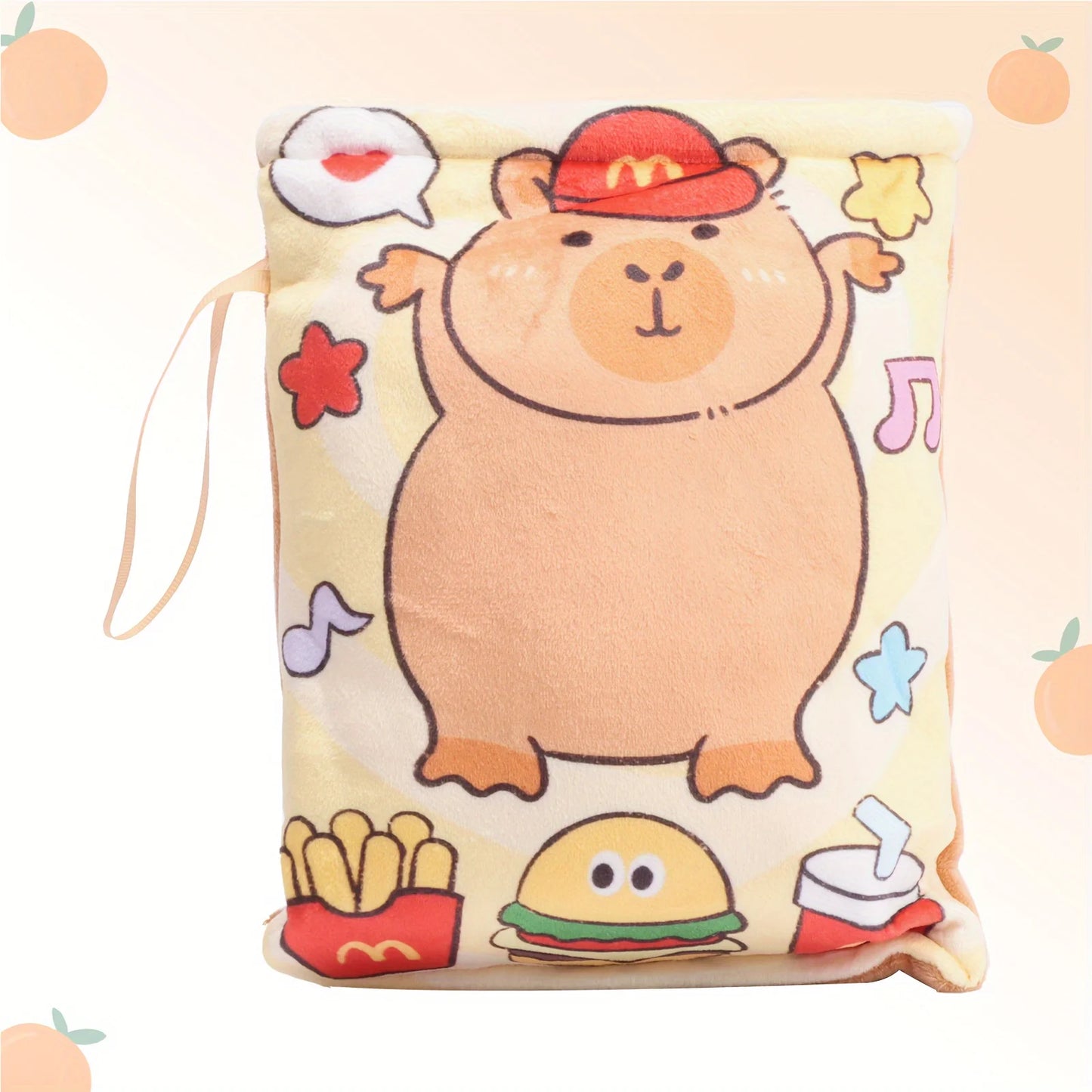 Kawaii Capybara Snack Bag Plush Toys The Soft And Cute Capybara Plush Bag Holds Four Capybara Cubs Funny Stuffed Animal Plush To