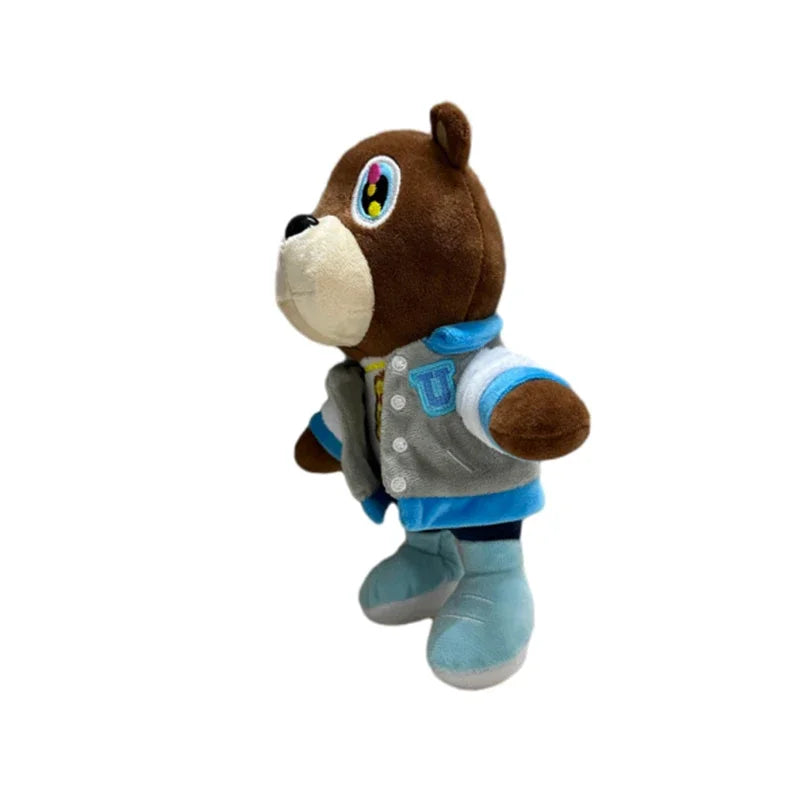 26CM Kanye Teddy Bear Plush Toys Cartoon Stuffed Soft Bear Dolls Life-like Cute Suit Vest Blue Camouflage Kanye Toys Pillow Gift