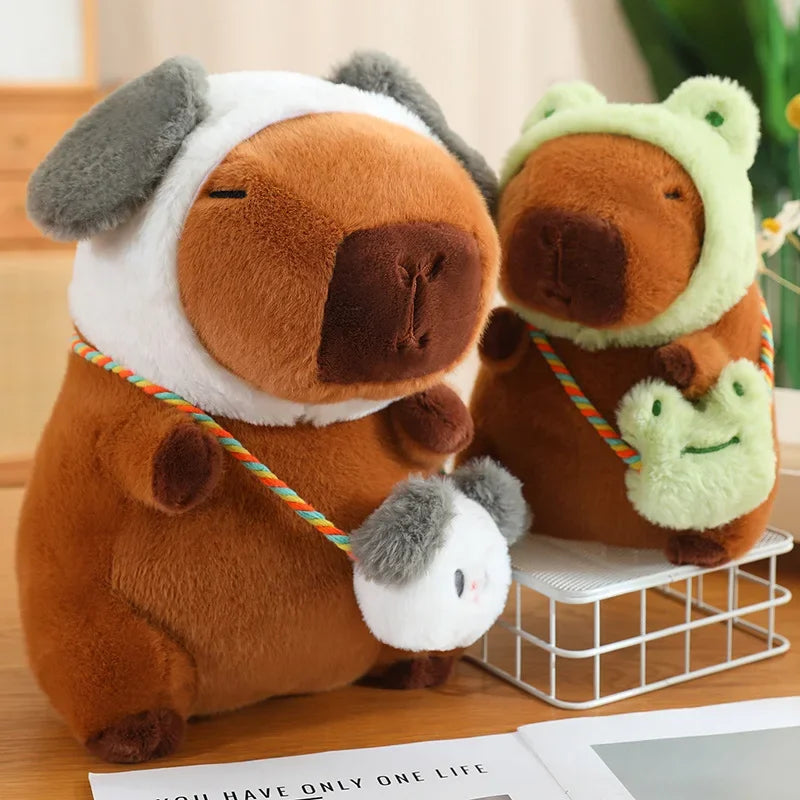 Hot Sale Cartoon Capybara Plush Toy Simulation Capibara Cosplay Rabbit Dinosaur Dog Frog Decor Bubble Stuffed Animals