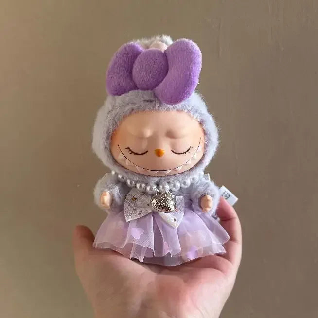 17cm Mini Plush Doll'S Clothes Outfit Accessories For Korea Kpop Exo Labubu Idol V2 Bow princess dress Clothing Gift