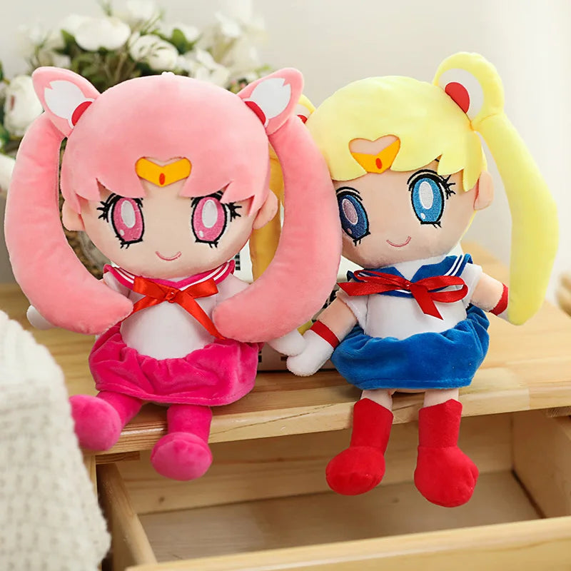 25Cm Kawaii Sailor Moon Plush Toys Tsukino Usagi Moon Cat Moon Hare Girly Heart Chibiusas Stuffed Anime Dolls Kid Gifts