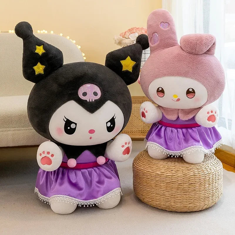 80cm 65cm Big Size Sanrio Kuromi My Melody Anime Plush Stuffed Doll Cartoon Character Room Decoration Bed Pillow Holiday Gift