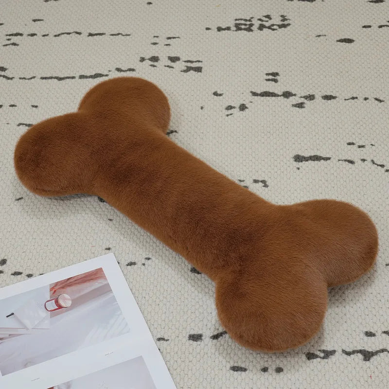 Kawaii Bone Shape Plush Pillow Stuffed Doll Pendant Soft Long Bone Nap Head Support Sleeping Cushion Home Decor Pets Dog Gift