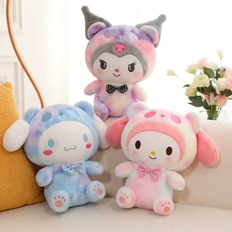 115CM Big Size Kawaii Tie-dye Sanrio Kuromi Plushies My Melody Doll Plush Toy Hug Children's Stuffed Animal Female Holiday Gift